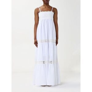 Kaos White Cotton Casual Women's Dress
